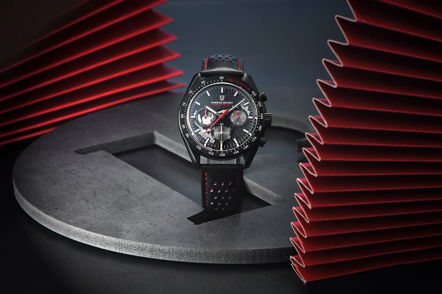 PAGANI DESIGN 2024 New Moon back Men's Watches Luxury VK63 Quartz Watch Men Sports Chronograp AR Sapphire glass Wrist watch Men