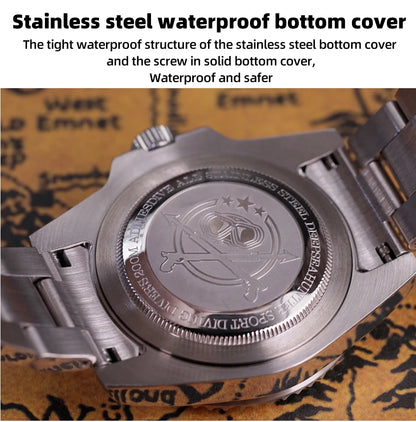 ADDIESDIVE Men's Watch BGW9 Super Luminous 316L Stainless Steel 20Bar Diving Quartz Steel Watches