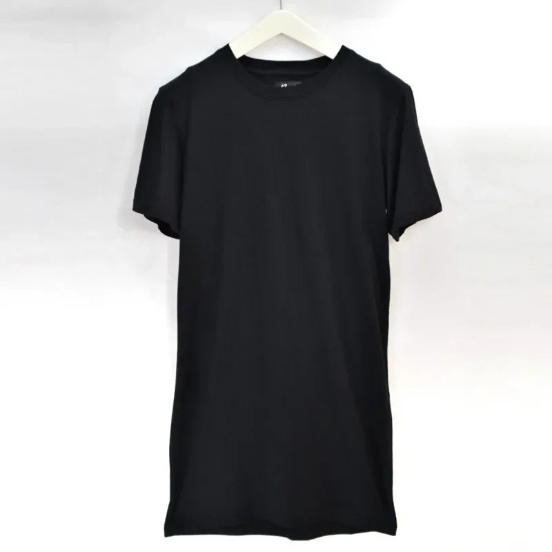 2026 Brand Men's Cotton Clothing White Long T Shirt Hip Hop Men T-Shirt Extra Long Length Man Tops Tee Long Line Tshirt For Male