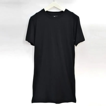 2026 Brand Men's Cotton Clothing White Long T Shirt Hip Hop Men T-Shirt Extra Long Length Man Tops Tee Long Line Tshirt For Male