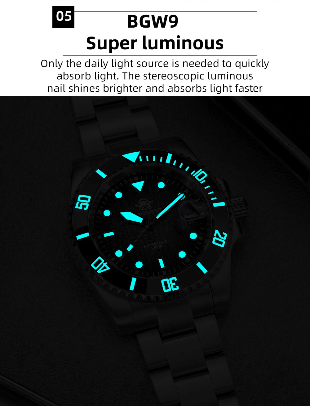 ADDIESDIVE Automatic Watch for Men Sapphire AR Coated 20Bar Supper Luminous Wristwatch Sports Mechanical Watches New AD2536