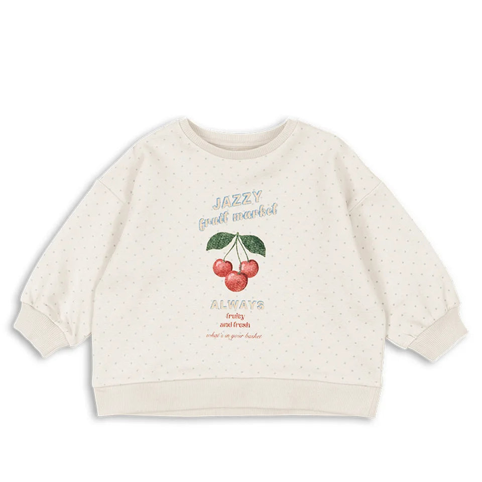 Fashion Girls Sweatshirts 2026 Spring Heart Cherry Printed Children Hoodies and Pant Suit Kids girl Cardiagn and Skirt Clothes