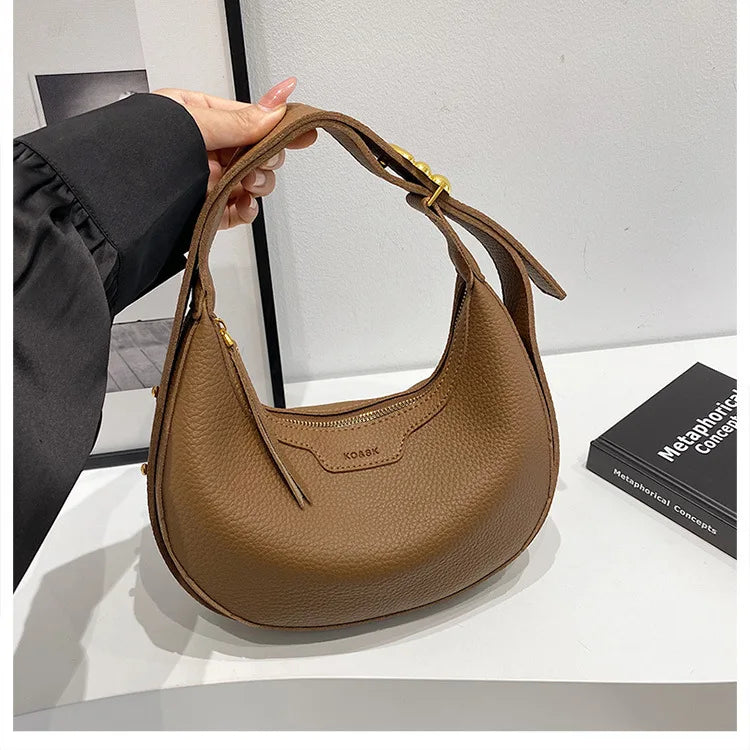 Women Underarm Bag Fashion Hobos Half Moon Saddle Shoulder Bags Luxury Pu Leather Crossbody Bag Phone Purses 2024 Commuting Bags