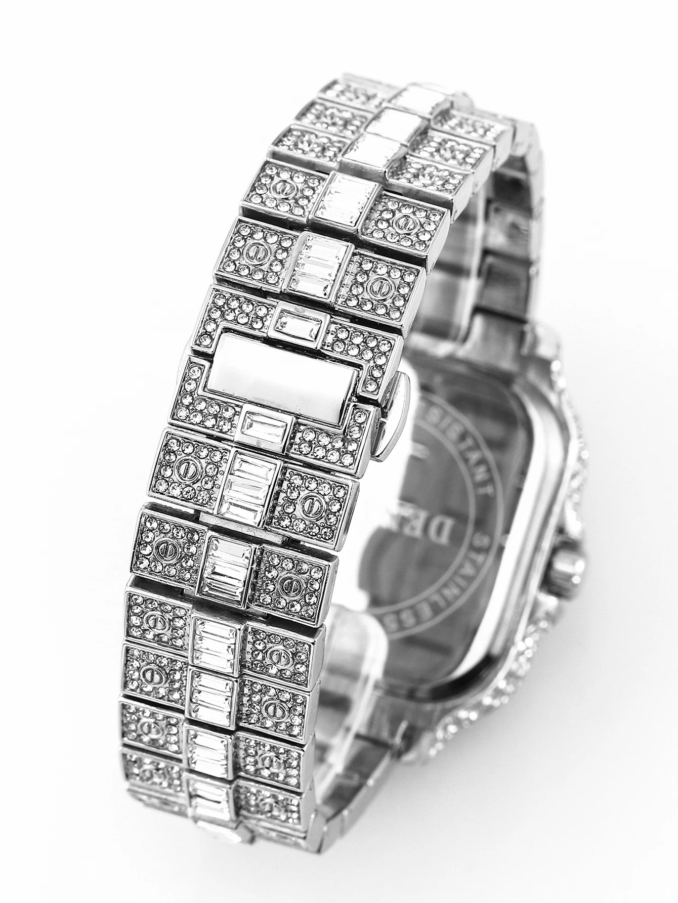 Luxury diamond watches for men Hip Hop Style Bling Bling Iced Out Wristwatch Fashion Square Stainless Steel Waterproof Clock 202