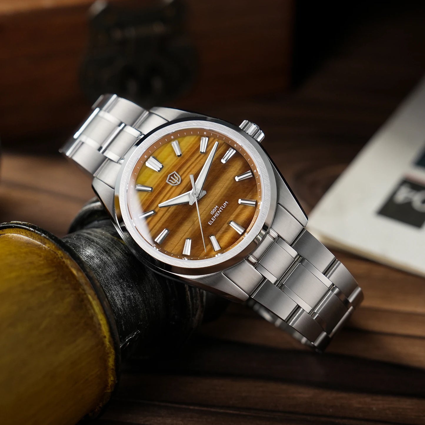 Watchdives 38mm Men Quartz Watch VH31 Sweep Seconds Movement ice Crystal Titanium Waterproof Watches WD0003B WD0003C WD0003D
