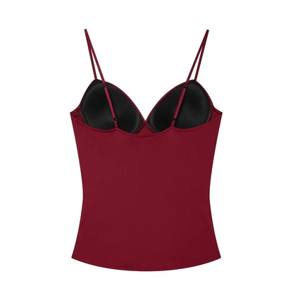 MUJER Sexy Corset Top Women Backless Bra Crop Top Woman Tanks & Camis Slip Tops for Women Sleeveless Bustier Tops Women Camisole