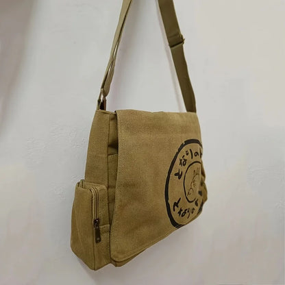 Women's Canvas Shoulder Bag Large Capacity Crossbody Bag Cartoon Messenger Tote Bag Bags Bags