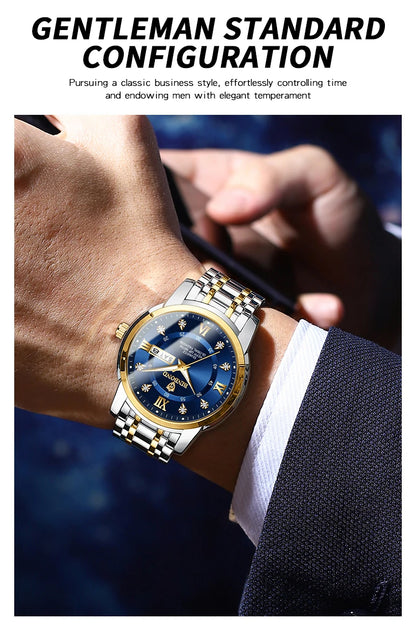 BINBOND Luxury quartz wristwatches luminous waterproof week auto date men's watch business sport clock fashion casual reloj