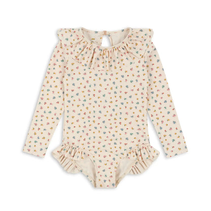 Cute Baby Girls Bikinis Set 2025 Summer Children Beach Wear Ruffle Kids Swimsuit Bathing Suit Printed Swimwear Monokini