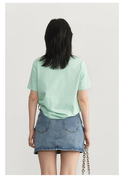 CHIC VEN Women's Tees Basic O Neck Short Sleeve Pullover T-shirt for Woman Solid Female Top Casual Ladies Tshirt Summer 2024