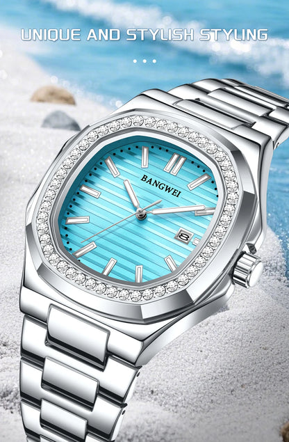 LIGE New Fashion Date Couple Watches 30M Waterproof Luminous Valentine's Day Gift Stainless Steel Watch Men Women Quartz Watch