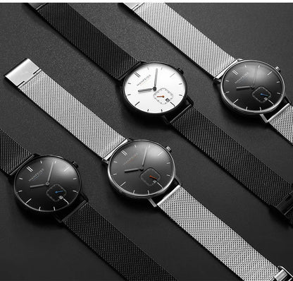 Top Luxury Brand Watch Mens Chronograph Clock Male Quartz Wristwatch Men's Watches Relogio Masculino Military Sport Silver Watch