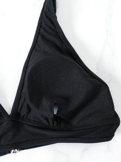 V Neck Bikinis 2024 Women High Waist Swimsuit Print Sexy Swimwear Female Bathers Bathing Swimming Swim Suit Beachwear Summer