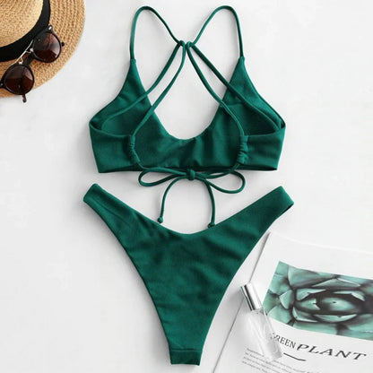 Sexy String Backless Bikini Push Up Extreme Swimsuit Micro Bikinis Vacation Swimwear Women Beach Outfits Bathing Suit Summer Set