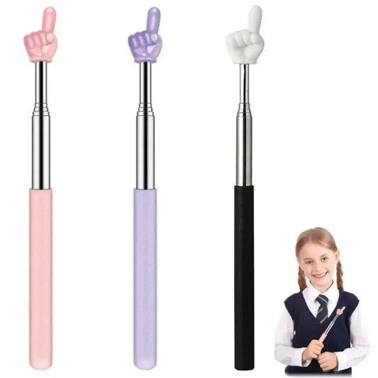 Colorful Finger Reading Sticks Stainless Steel Pointer Parent-Child Finger Reading Sticks Telescopic Rod Kids Teaching Tool