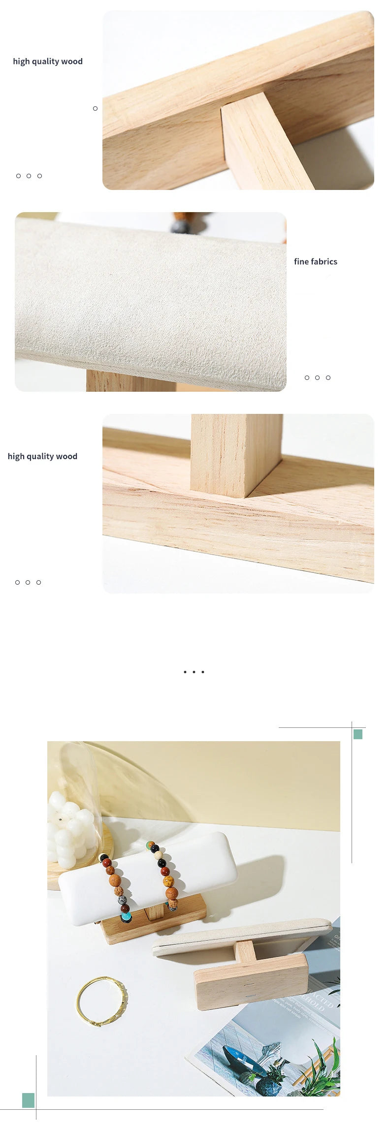 1Pc Wooden Watches Display Stands Base Watch Necklace Bracelet Organizer Rack Bangle Scrunchie Headband Showcase Stands