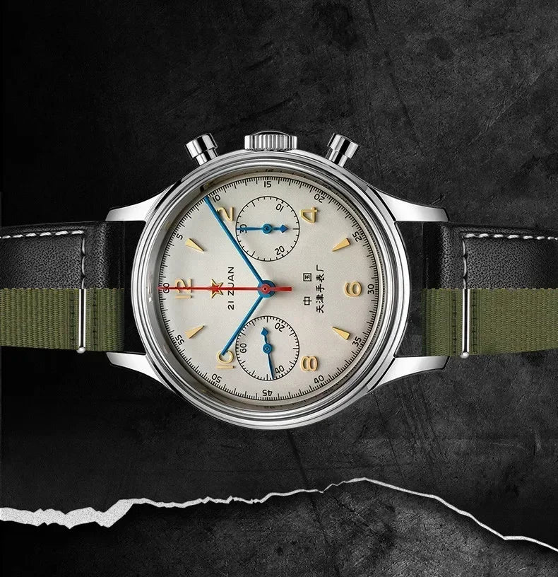 Men's watches 1963 pilot watch 42mm waterproof retro quartz chronograph