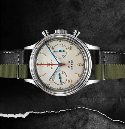 Men's watches 1963 pilot watch 42mm waterproof retro quartz chronograph
