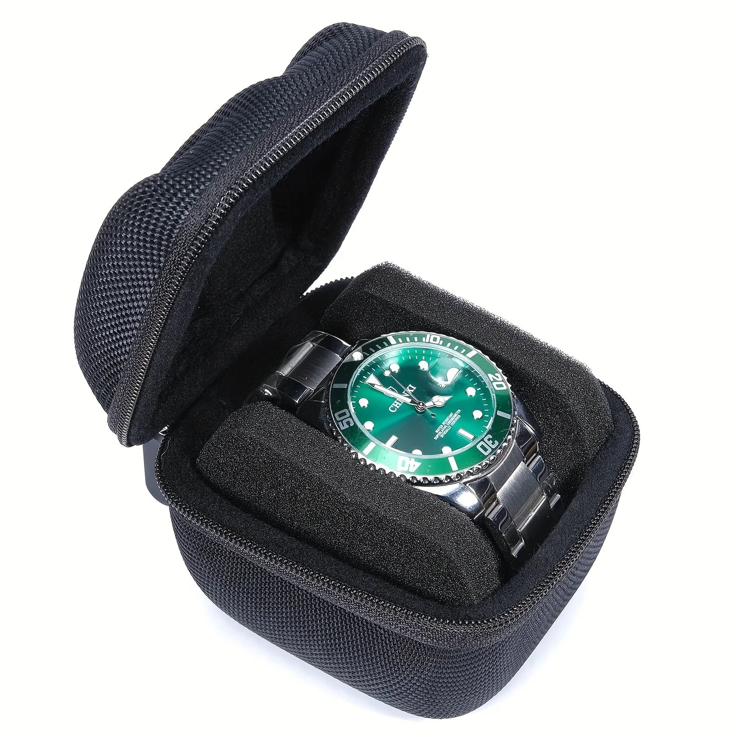 Single Watch Travel Case Fit Large And Small Watches,With Soft Watch Pillow, Hardshell And Compact Watch Box,Safe watch Storage