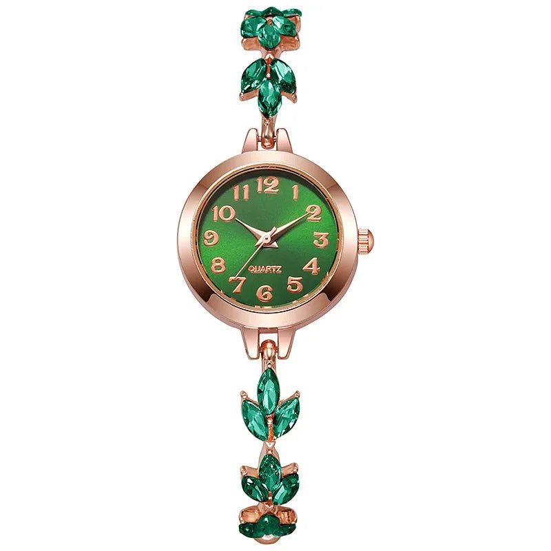 Elegant Women Watches Luxury Rhinestone Bracelet Bracelet Quartz Watch Reloj Mujer Girls Clock Gift（Without Box）
