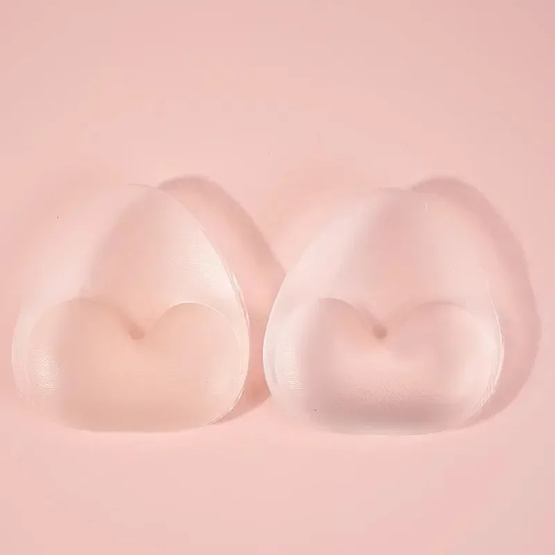 2pcs New Chest Sticky Bra for Bikini Thicken Sponge Bra Pads Breast Push Up Silicone Removeable Inserts Swimsuit Invisible Bra