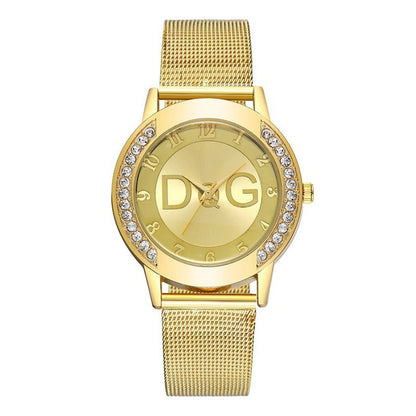 Fashion  Starry Sky Diamond encrusted Women's Watch Casual Stainless Steel Gold Mesh Strap Women's Dress Watches