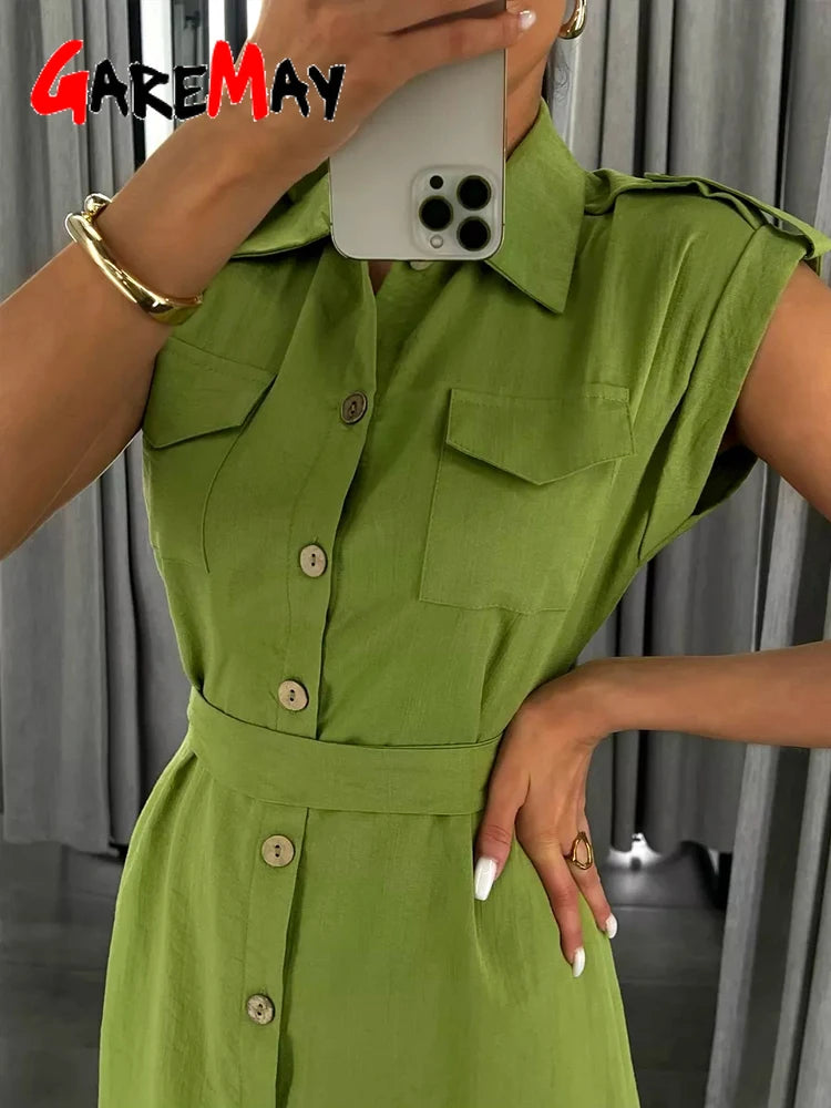 Women's Long Summer Dress Vintage A-line Casual Light Midi Dress Short Sleeve  Elegant Blue Green Dress for Women 2025