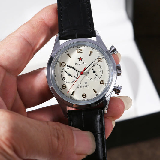 Men's watches 1963 pilot watch 42mm waterproof retro quartz chronograph