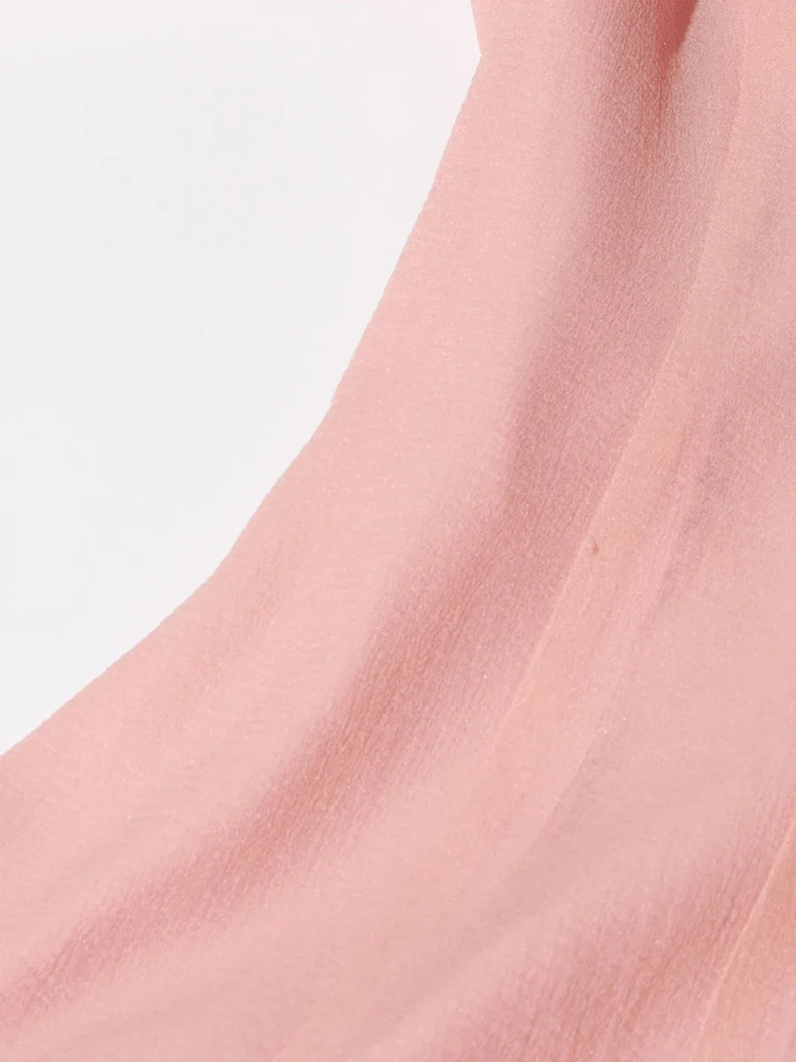 VGH Sweet Ruffles Elegant Knee Length Dresses for Women Round Neck Flare Sleeve High Waist Spliced Button  A Line Dress Female