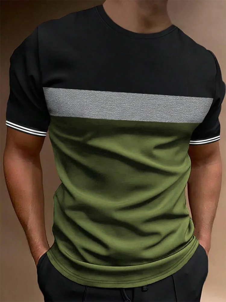 Summer Outdoor Sports Loose Comfortable Men's T-shirt Fitness Exercise Fashion Men's Short-sleeved Top Daily Street Men's T-shir