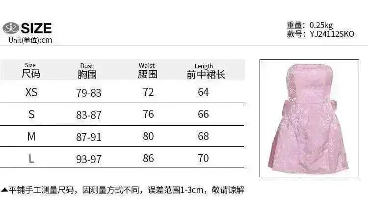Townlike Jacquard Waist Wrap A-line Dress Women Mini 2024 Spring Summer Dress Elegant Bow Backless Sexy Party Dresses