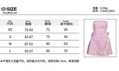 Townlike Jacquard Waist Wrap A-line Dress Women Mini 2024 Spring Summer Dress Elegant Bow Backless Sexy Party Dresses