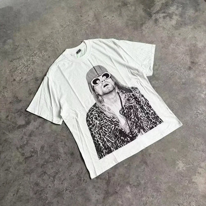 Rapper Frank Retro Graphic T Shirt Men's Hip Hop Ocean Album Clothing T-Shirts Y2k Unisex Blond Fashion Oversized Cotton T-shirt