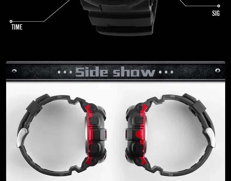SKMEI 1243 Men Multifunction 5Bar Waterproof PU Strap LED Display Watches Chrono Digital Watch reloj hombre Outdoor Sport Watch