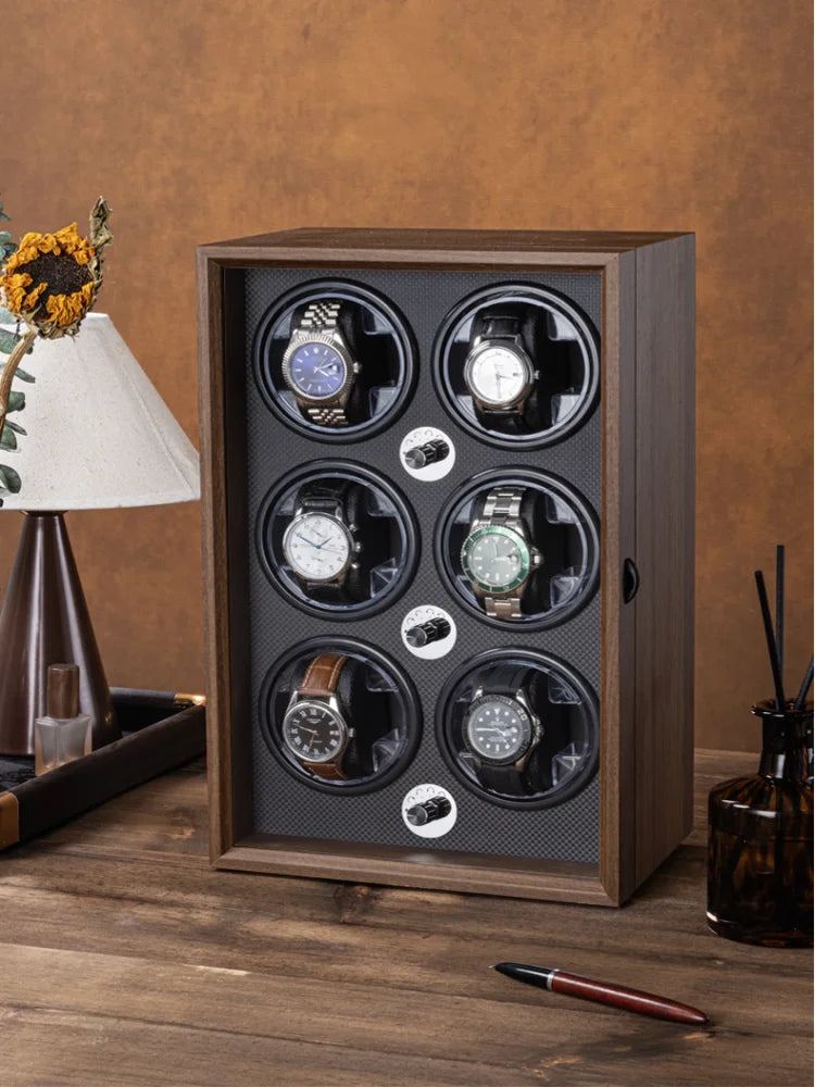 Luxury 1 Slot Automatic Watch Winder Walnut Wood Silent Motor Watch Storage Box Gift for Men Watch Winder for Automatic Watches