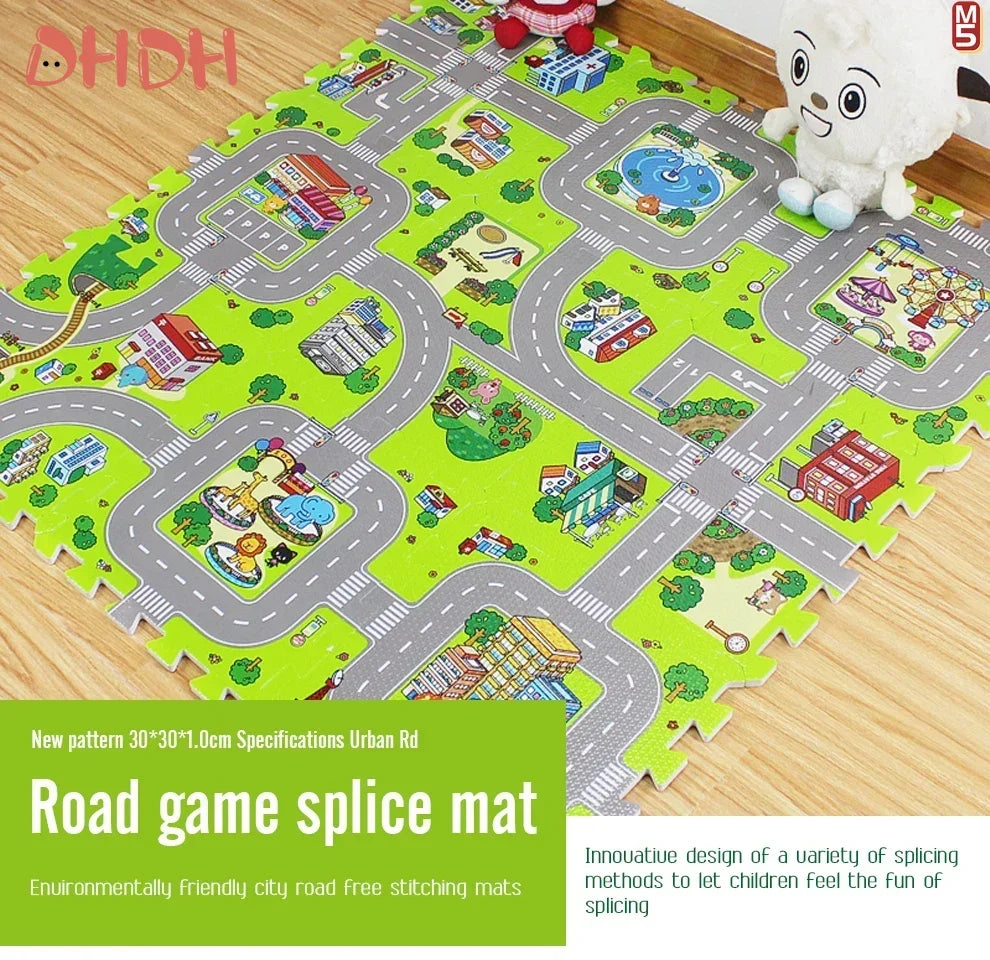 Baby Play Mat 9pcs/lot Kids Carpet Playmat Children Rug Soft Floor Toys Road Traffic Soft Floor Home Decor EVA Kids Foam Puzzles
