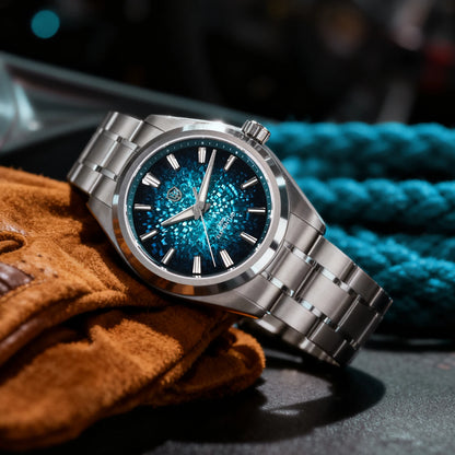 Watchdives 38mm Men Quartz Watch VH31 Sweep Seconds Movement ice Crystal Titanium Waterproof Watches WD0003B WD0003C WD0003D