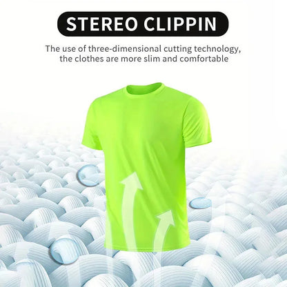Retro American men's T-shirt casual wear, crew collar short-sleeved top, outdoor simple daily men's breathable sports T-shirt