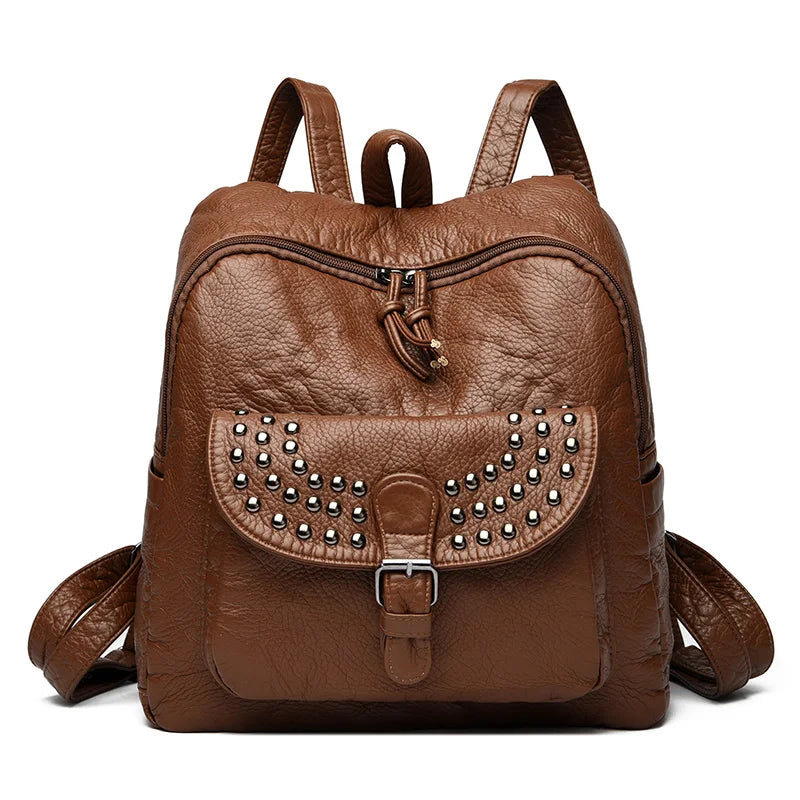 Women High quality leather Backpacks Vintage Female Shoulder Bag Sac a Dos Travel Ladies Bagpack Mochilas School Bags For Girls
