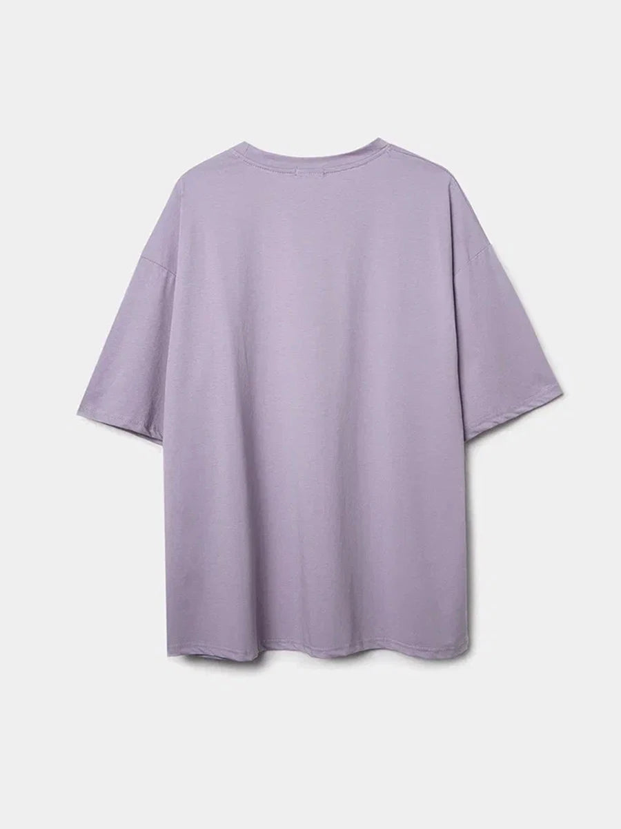 Bornladies 100% Cotton Poker Card Printed T-Shirt Women's Fashionable O-Neck Loose Short Sleeved Female Summer New Casual Top