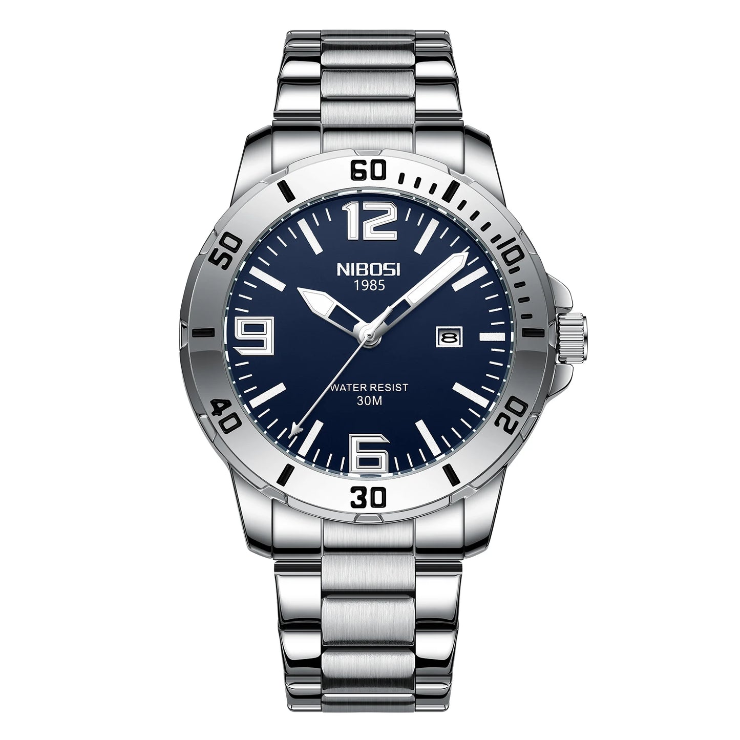 NIBOSI Luxury Man Wristwatch Business Stainless Steel Date Quartz Men Watch Waterproof Luminous Date Men's Watches Clock
