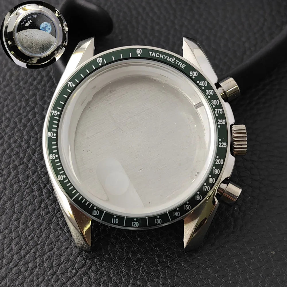 39.7mm MoonSwatch Chronograph Watches Stainless Steel Case Fit VK63 Movement Accessories Sapphire Glass Watch 20mm Strap Moon