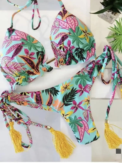 RUOTONGSEPT Sexy Print Bikinis Set Women Swimsuit Bandage Two-Piece Swimwear Brazilian Biquínis Beachwear Bathing Suit 2022 New