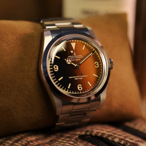 Hruodland 2025 36mm New Classic Automatic Men Dress Watches NH38 Mechanical Stainless Steel Bracelet Black Sport Wristwatch Male
