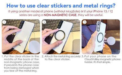 2025 Magnetic Laptop Phone Holder Computer Monitor Side Cell Phone Slim& Foldable For iPhone 14 13 12 Series Case and All Phone