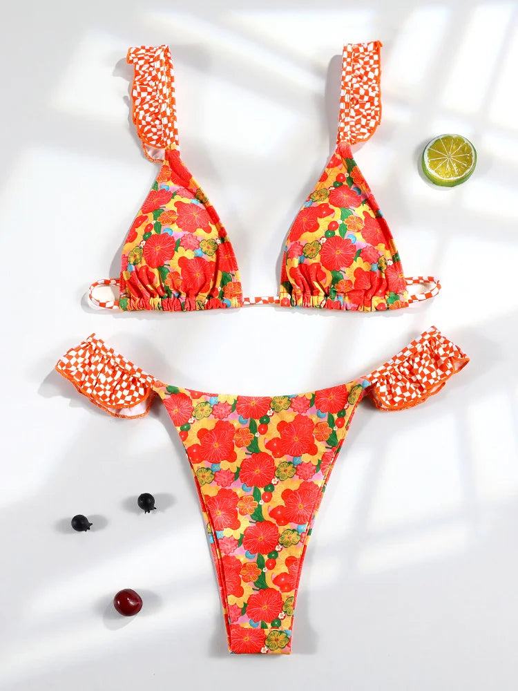 Halter Extreme Bikini for Women Green Swimwear Bandage Micro Thong Bikini Beach Wear Bathing Suit Female 2026 Swimsuit