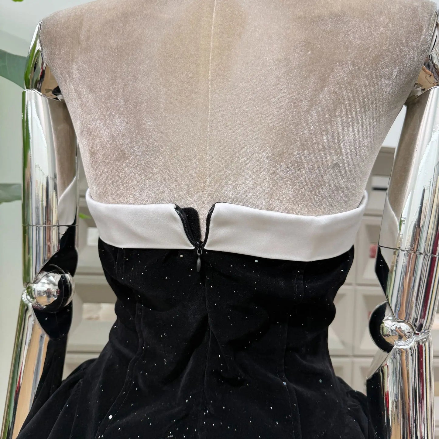 Women Sexy Strapless Backless Polka Dot Bow A Line Dress Party Birthday Evening Ball Gowns Nightclub Show Wear Fashion Vestido