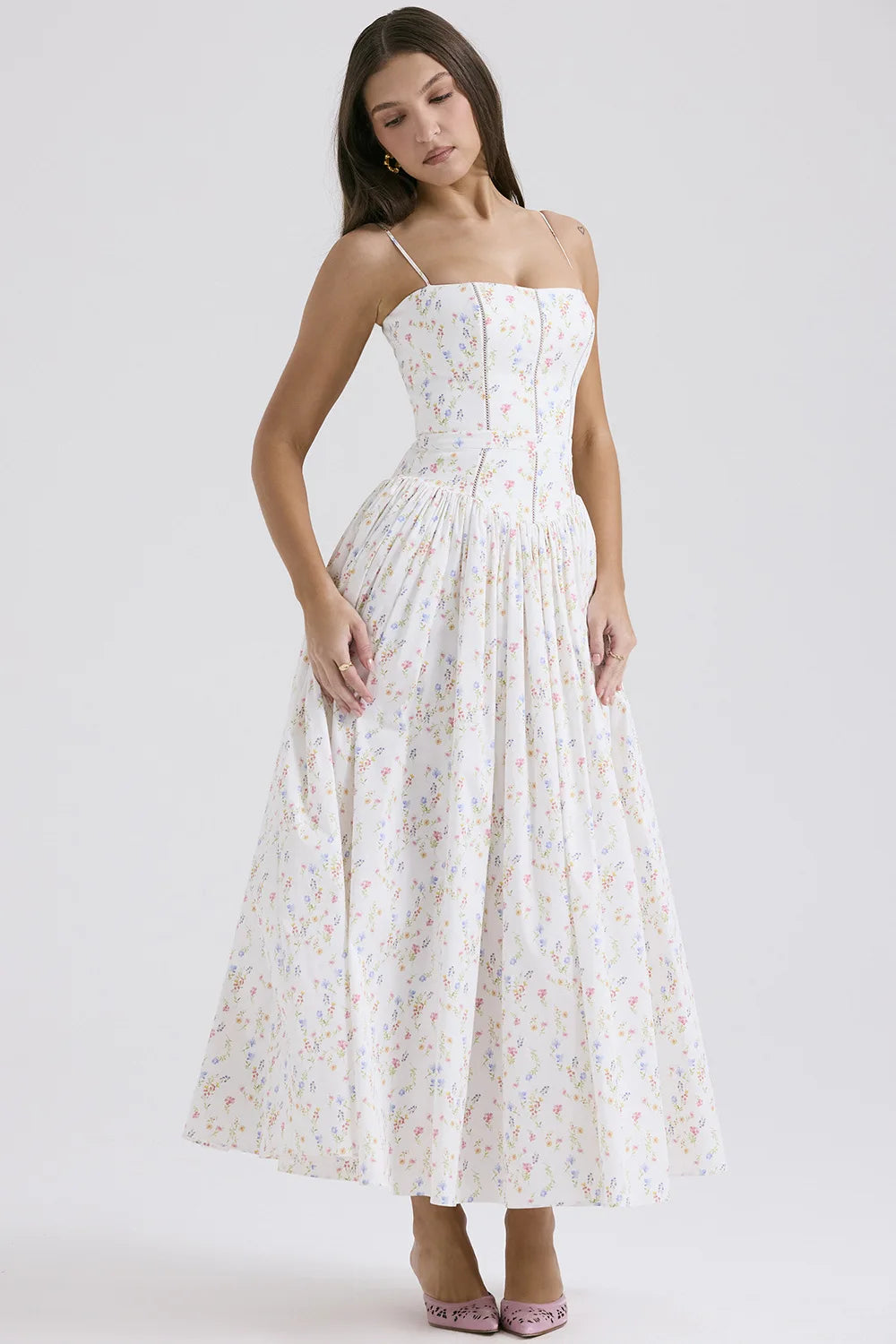 Ashgaily White Dress Women Halter Cotton Long Dress Lace Elegant Party Outfits Ladies Sexy Club Clothes