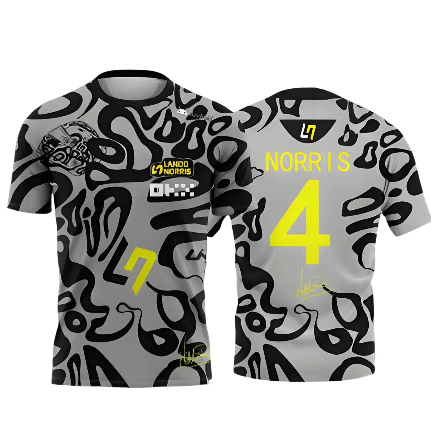McLaren Racing Lando Norris Tee | 2025 NO.4 Edition Breathable Sportswear | Extreme Sports Inspired Short Sleeve Top