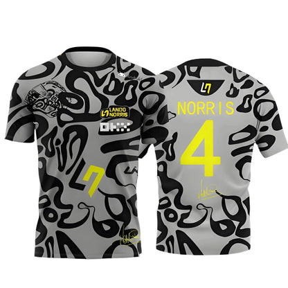 McLaren Racing Lando Norris Tee | 2025 NO.4 Edition Breathable Sportswear | Extreme Sports Inspired Short Sleeve Top